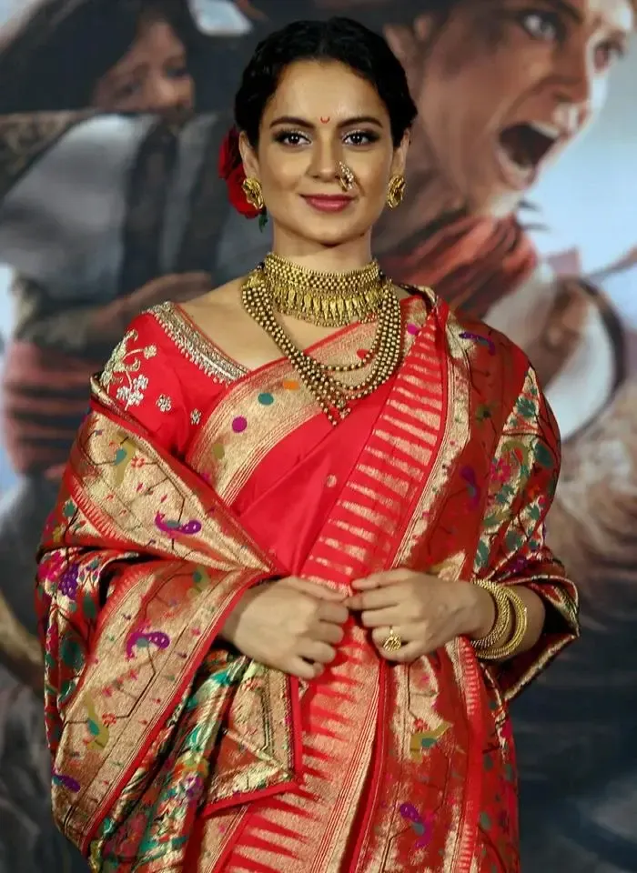 Indian Actress Kangana Ranaut Images In Red Saree